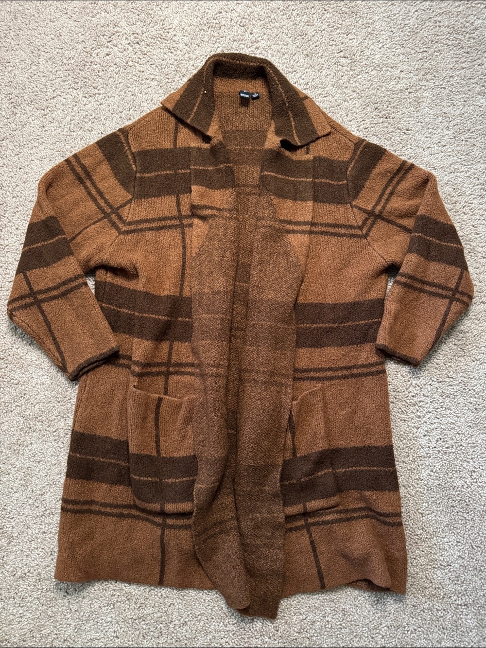Windsor Brown Textured Knit Cardigan
